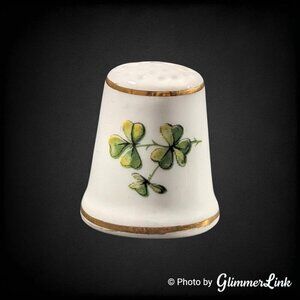 VTG Royal Tara Three Leaf Clover Irish Fine Bone China Galway Ireland Thimble